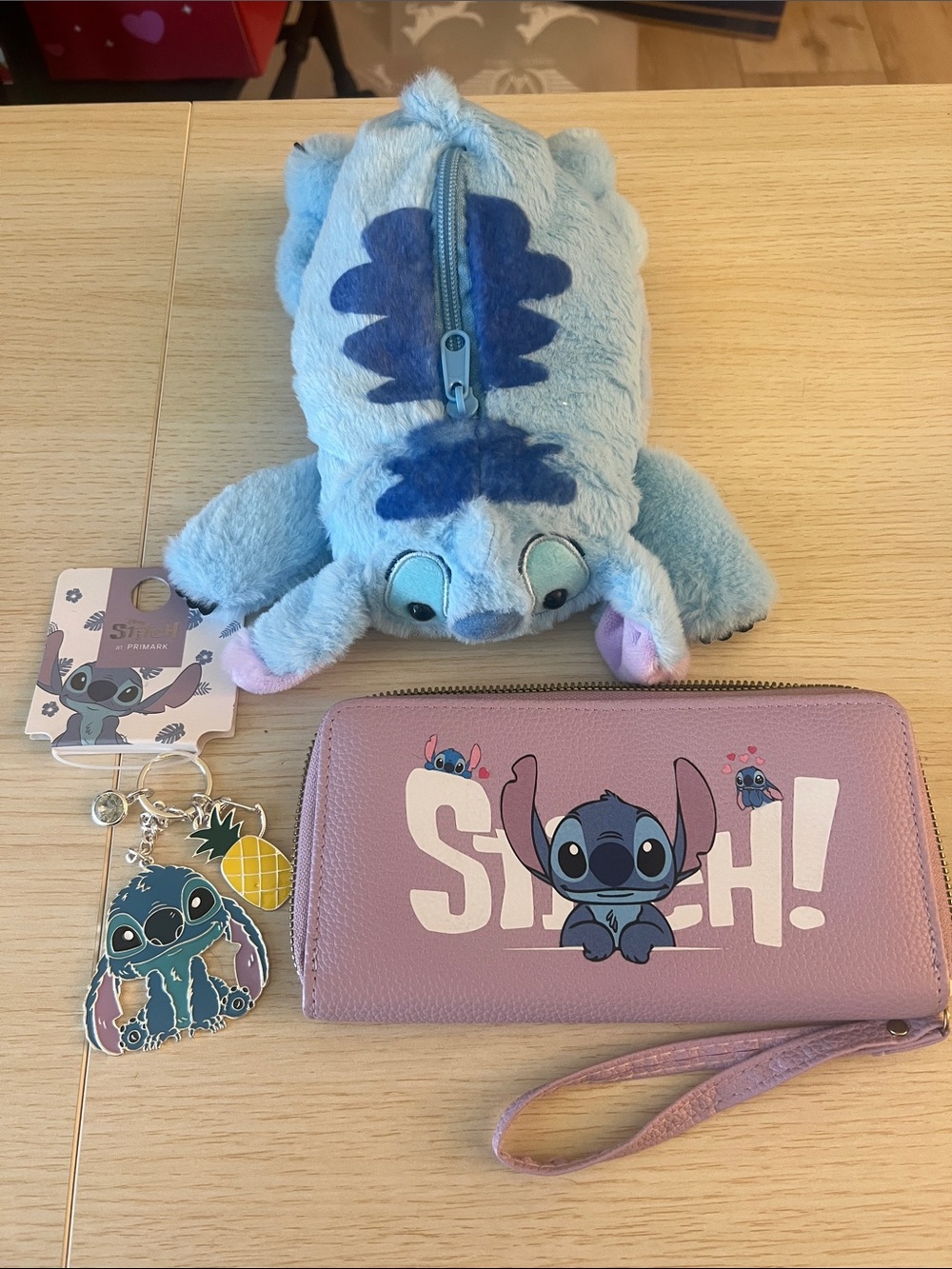 Stitch Lover’s Set - Plush Zip Pouch, Key Chain & Wallet Set